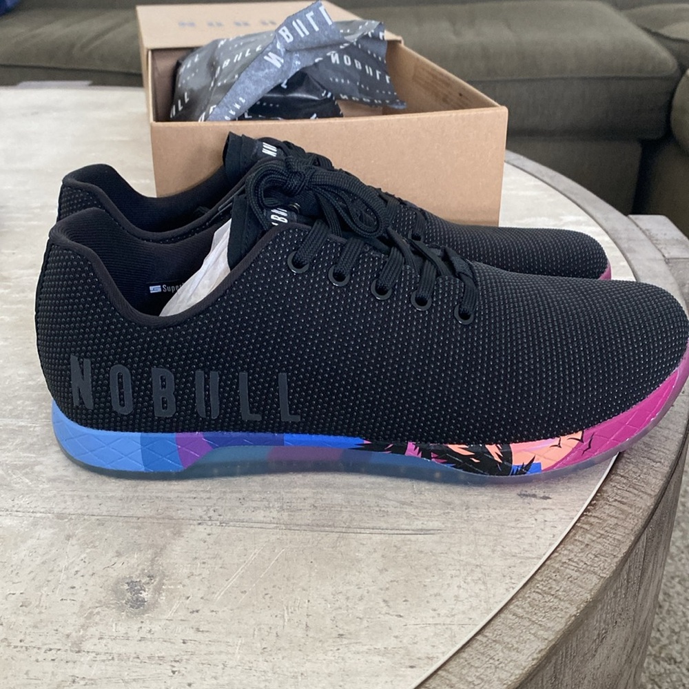 NOBULL Shoes Mens 11.5 Womens 13 SF Trainer Low Sneakers Outwork Black Sunset
